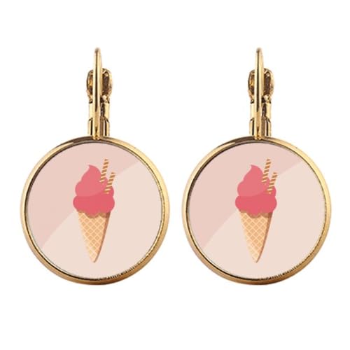 Boucles d'oreilles clip œuf rouge glace dorée idée cadeau femme