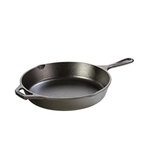 Lodge 10.25 Inch Cast Iron Pre-Seasoned Skillet – Signature Teardrop Handle – Use in the Oven, on the Stove, on the Grill, or Over a Campfire, Black