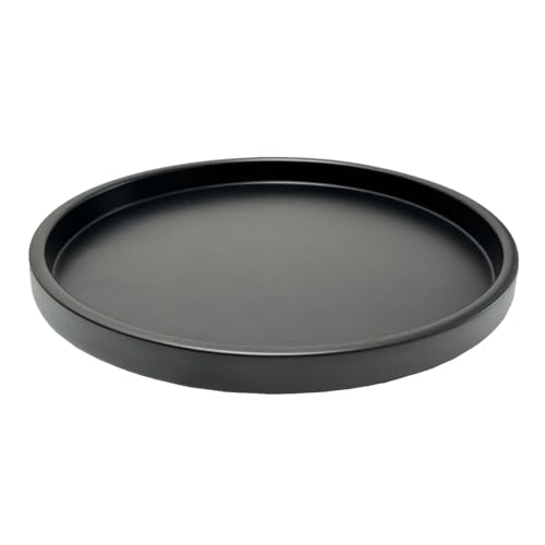 Round Black Metal Candlestick Tray, Decorative Serving Tray, Candle Holder Tray for Wedding Table...