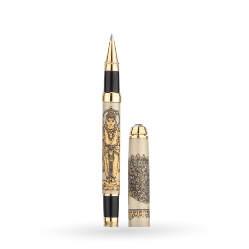 Image of Lord Murugan Etched Premium Metal Pen | Kartikeya, Skanda & Subramanya Divine Roller Ball Pen | Spiritual Hindu Gift for Men, Women, Teachers & Professionals
