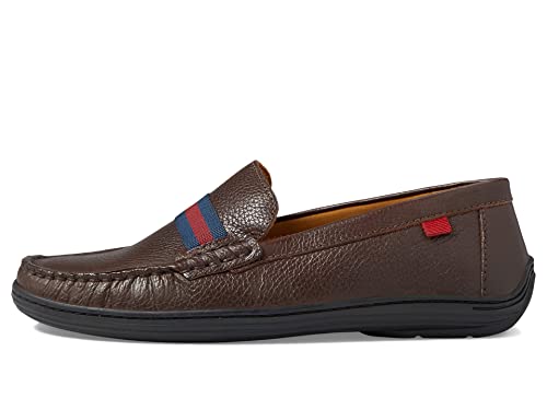 Image of Marc Joseph New York Kid's Kids Boys /Girls Genuine Leather Elastic Grow Gain Loafer Shoe, Black Pebble Grainy, 11.5 M US Little Kid