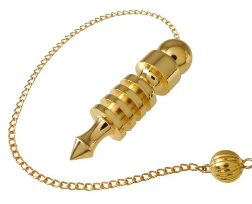 Image of 4 Ring Openable Brass Chamber Pendulum for Reiki Healing, Dowsing & Chakra Balancing - Divination & Meditation Tool for Energy Cleansing