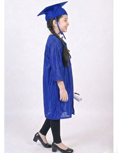 Image of BookMyCostume Blue Graduate Convocation Graduation Day Gown Kids & Adults Fancy Dress Costume 10-12 years