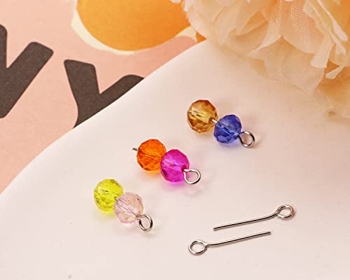 Shapenty Mini Stainless Steel Wire Eyepins Beading Small Open Eye Head Pins Needles for DIY Craft Bead Earring Pendant Necklace Bracelet Keychain Jewelry Charm Finding Making, 120PCS (15mm)