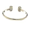Kendra Scott Elton Cuff Bracelet for Women, Fashion Jewelry, 14k Gold-Plated, Black Opaque Glass