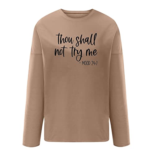 Pbnbp Women Novelty Casual Tops Funny Alphabets Print Sweatshirts thumb #3