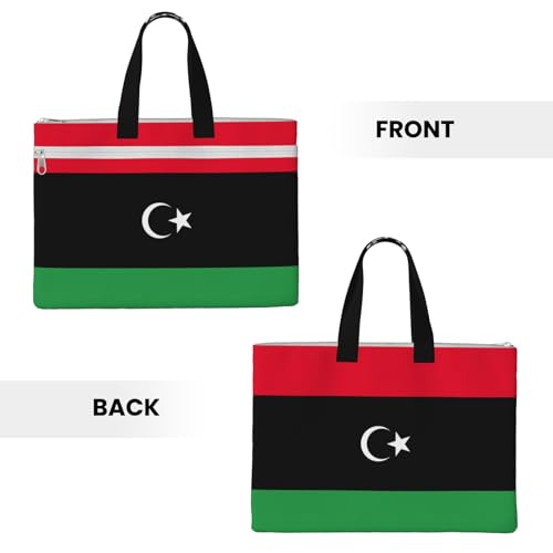Libyan Flag Canvas Document Bag Briefcase For Professionals And Executives3