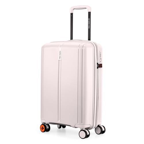 Image of Nasher Miles The Line Hard-Sided Polypropylene Cabin Luggage 20 inch | 55cm | 8 Wheels Small Trolley Bag for Travel | Suitcase (White)