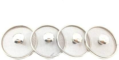 Stainless Steel Small Round Net Lid/Cover to Cover Cup or Glass for Home and Kitchen-(Pack of-4)