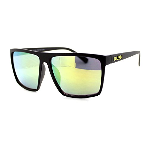 PASTL KUSH Sunglasses Matte Black Square Frame Multicolor Mirror Lens Unisex