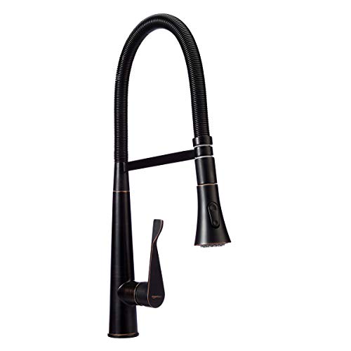 Amazon Basics Pro-Style Flexible Sprayer Kitchen Faucet, Oil-Rubbed Bronze