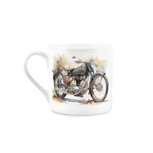 Grandad Grandfather Motorcycle Gift Mug - Vintage Motorbike for Grandad - White Bone China Coffee/Tea Present - Image 2