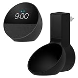 Suporte De Tomada Compatível Amazon Echo Spot Alexa Parede (Preto)