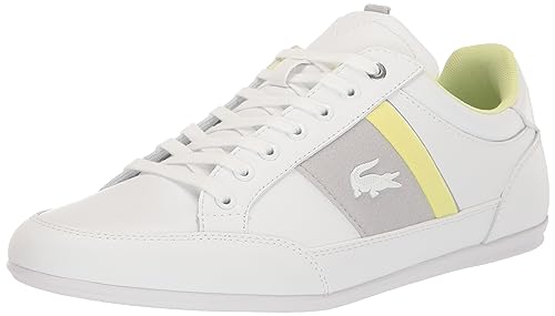 Image of Lacoste Mens Chaymon Sneakers, Wht/Lt Grn, 12