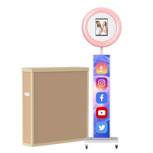Image of Portable Photo Booth Machine Compatible with Any Ipad,White:Honeycomb | RGB Ring Lights,Music Sync,Free Custom Logo,2 Months ChackTok VIP