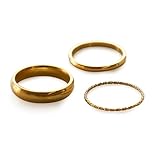 [ジュエル ボックス] JewelVOX リング 指輪 レディース サージカルステンレス 3個セット 金属アレルギー対応 9号～16号 大人 (【ゴールド】 14号)