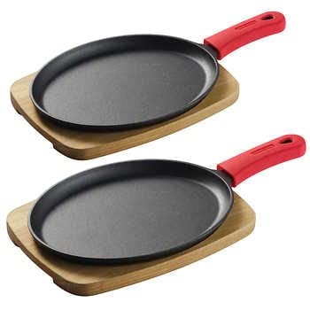 cast iron fajita skillet - Tramontina Cast Iron Fajita Set, 2-pack