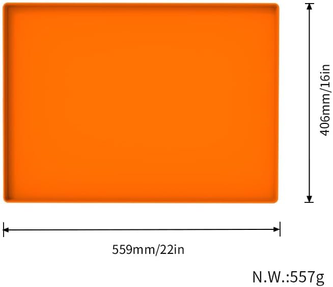 Miniatura 7 de Alfombrilla de silicona para Blackstone de 22 pulgadas, cubierta protectora naranja, placa de plancha de goma, fácil de limpiar y almacenar,