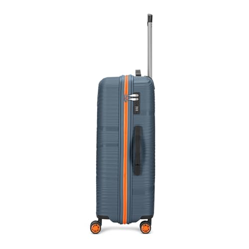 Image of Skybags Swirl Check-in Trolley Bag 75cm | Large Hard Luggage | 8 Wheels Suitcase for Travel | 3-Digit Combination Lock with Anti-Theft Zipper | Polypropylene | 3 Years Warranty - Unisex (Blue)