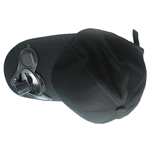 Image of SECRET DESIRE Men Cotton Solar Power Cap Cooling Fan New Outdoor Fishing Camping Golf Baseball, Black, Free Size