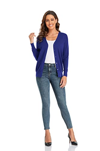 CUNYI Cardigan Donna Scollo a V Maglia con Bottoni...