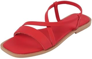 mochi Women Synthetic Minimal Slingback Strappy Flat Sandals-picture-18