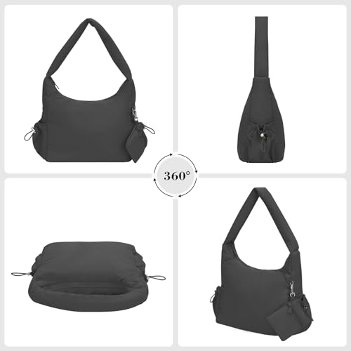MICOM Crescent Bag for Women Lightweight Puffer Shoulder Bag Multi-Pocket Casual Hobo Bag Women Crescent Crossbody Bag 5