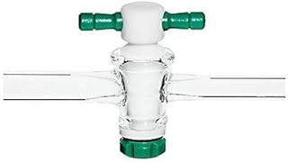 Chemglass CG-428-02 Series CG-428 Straight Bore 1-Arm Larger with PTFE Plug Stopcock, 4 mm Bore, 15.2/30 Plug Size, 10 mm & 12 mm OD Sidearms