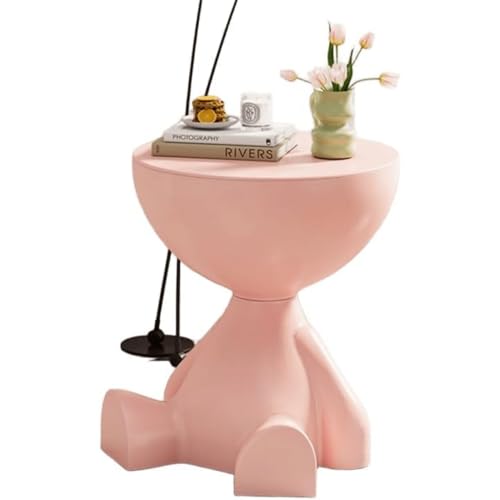 「NexPon」 サイドテーブル ナイトテーブル テーブル 収納付き おしゃれ デザインセンス 一人暮らし ソファ横 ベッド横 (ピンク)