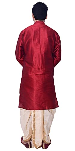 Image of Om Shubh Mangalam Men's Dupion Silk Fancy Dhoti Kurta Set