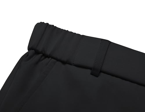 COOFANDY Mens Business Casual Dress Pants Straight Leg Twill Trousers Flat Front Slacks Black4