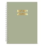 Sysflmygs Notary Journal - Official Notary Public Record Book with Numbered Pages - Notary Journal Log Book for Notarial Acts & Records – Notary Supplies - 420 Entries, Spiral Bound, 7'x10', Green