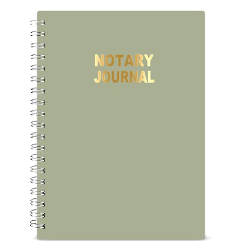 Sysflmygs Notary Journal - Official Notary Public Record Book with Numbered Pages - Notary Journal Log Book for Notarial Acts & Records – Notary Supplies - 420 Entries, Spiral Bound, 7"x10", Green