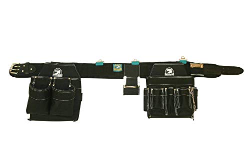 Gatorback Professional Electrician's Tool Belt Combo w/Padded Comfort Belt (Medium 31-34 Inch Waist). Ventilated Comfort Belt with Heavy Duty Pouches for Electricians, Carpenters, Hvac, Drywaller.