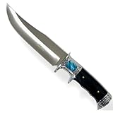 Faca Artesanal para Churrasco, Lâmina Full Tang com Bainha, Pedra Azul, Rústica, Afiada