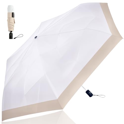 FANACAN たたみやすい超軽量日傘 形状記憶折りたたみ日傘 uvカット 100 遮光 ワンタッチ自動開閉折り畳み傘 完全遮光 遮熱 コンパクト 軽い 晴雨兼用 丈夫 メンズ レディース 兼用のサムネイル