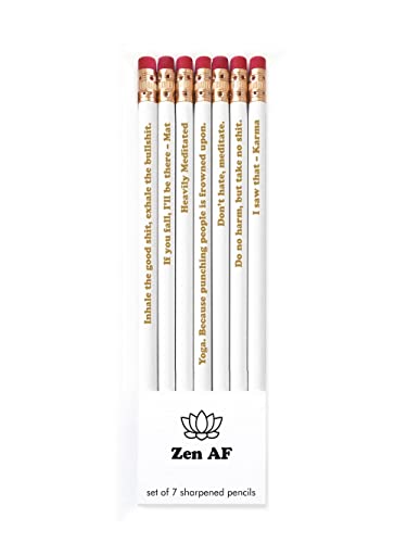 Crayons avec dictons amusants Snifty SPP7025 Zen AF lot de 7 crayons graphite