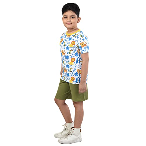 Image of Clothe Funn Boys Printed Cotton Half Sleeves T-Shirt & Shorts Set