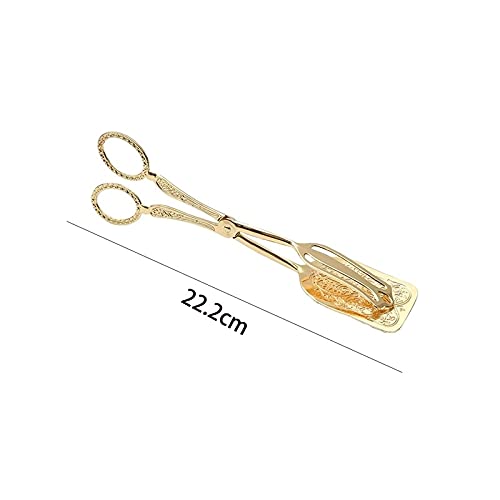 Pinces de Cuisine Pince à Aliments Plaqué Or Snack Cake Clip Salade Pain Pâtisserie Pince Cuisson Barbecue Outil Salade De Fruits Gâteau Clip (A)