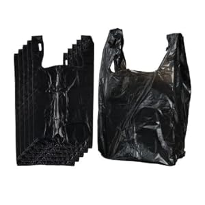 Pack of 200 – Black – Large Size – 8″ x 13″ x 16″ – Leak Proof Disposable Plastic Bags For Sanitary Pad, Adult Diaper and Pet Waste Disposal bags.