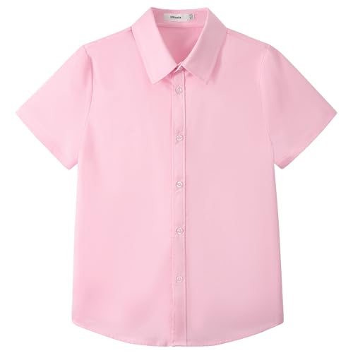LOLANTA Chemise Formelle à Manches Courtes pour Enfants Chemise Coton pour Garçons (11-12 Ans,...