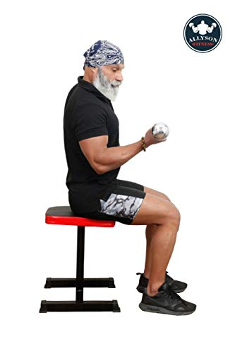 Image of Flat Bench Utility Gym Stool Bench Press for Workout and Home Gym (Black)