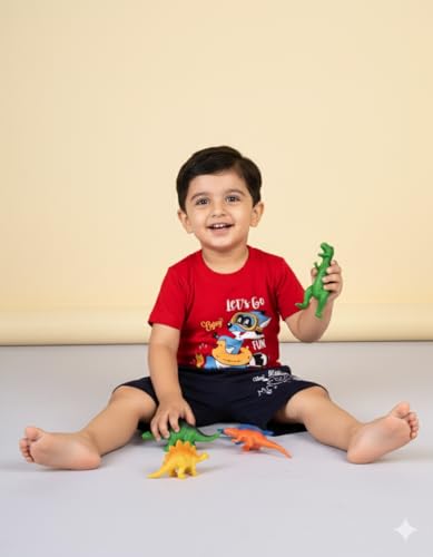 Image of Naavai Kids Cotton Boys And Girls T-shirts And Shorts Set Dress /Pack Of 3 / Baby Boys Set Dress /Boys Clothing Set Summer Combo Pack /Multicolor /Kids Boys Dress t-shirts