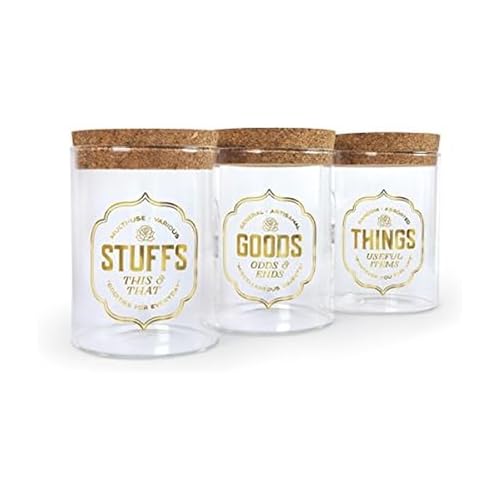 Genuine Fred STASHED Glass Storage Jars, Set of 3, Assorted - 5186710