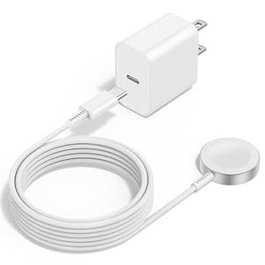 Cargador de Apple Watch mejorado, cargador rápido magnético para iWatch a USB C cable de 6 pies con bloque de cargador USB C para iWatch Series Ultra/9/8/7/6/SE/SE2/5/4/3
