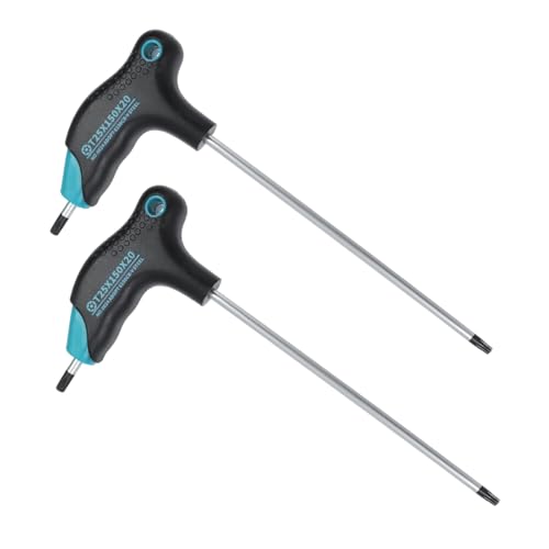 Image of Antrader 2pcs Cr-V Steel T25 Torx Wrench,Dual End Anti Tamper Proof Hex Key | Ergonomic T-Shaped Non-Slip Grip Long Arm Screwdriver,With Hanging Holes For Easy Storage