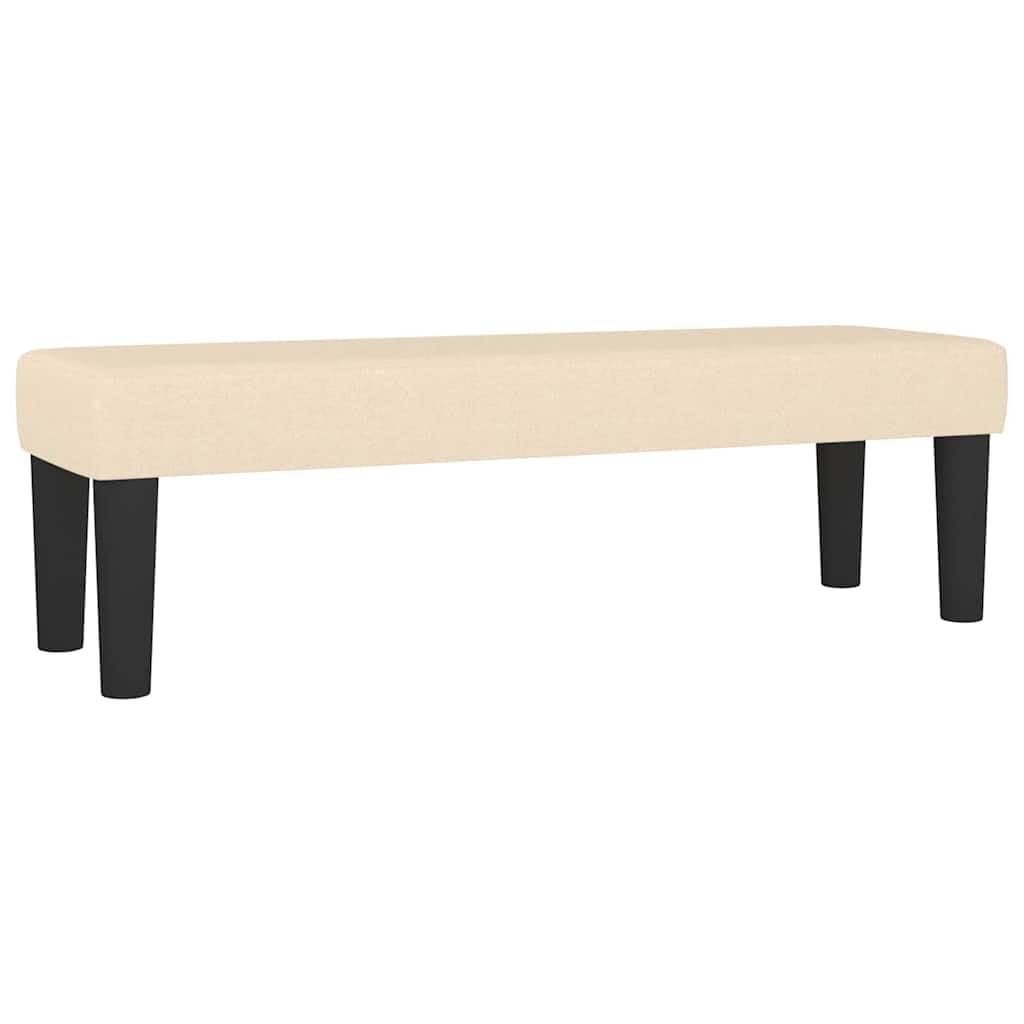 Ławka do siedzenia kremowa, 100 x 30 x 30 cm, do korytarza, sypialni, tapicerowana ławka z materiału, stabilna ławka do korytarza, do salonu, ławki na buty