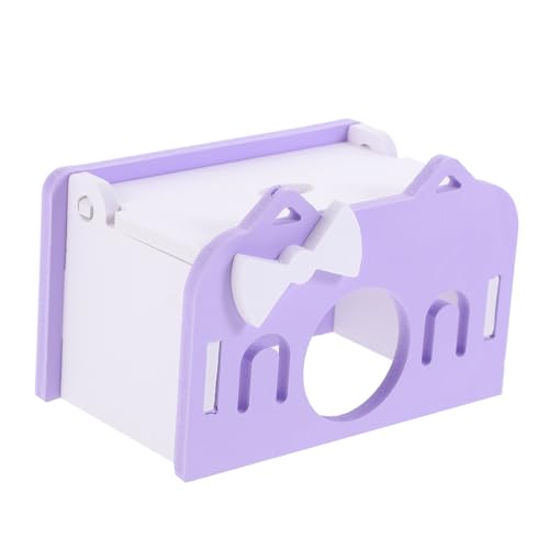 ANDRESLAD Casa De Escondite para Hámster Pequeña Resistente De PVC Color Púrpura, Casita Multifuncional para Dormir y Jugar En Jaulas, Suministros para Mascotas Pequeñas y Roedores