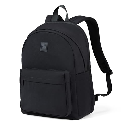 Hanke Travel Backpack for Women Men, Small College Laptop Backpack, Lightweight Water-Resistant Work Bookbag, Cute Casual Daypack for 15.6 Inch Laptop, Graphite Black