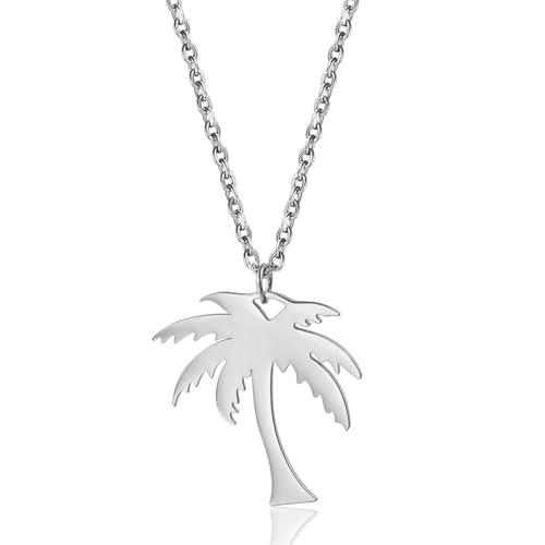 Collier cocotier or 18k en acier titane durable pour femme élégante